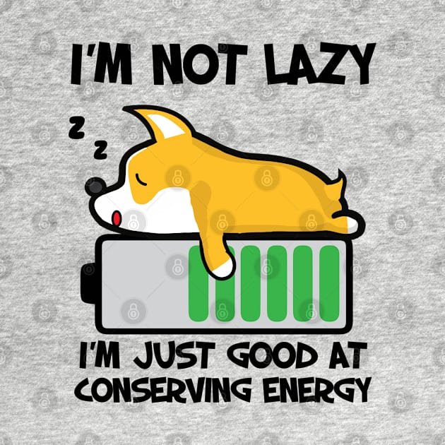 Pembroke Welsh Corgi Sleeping Energy Saving Dog by alltheprints